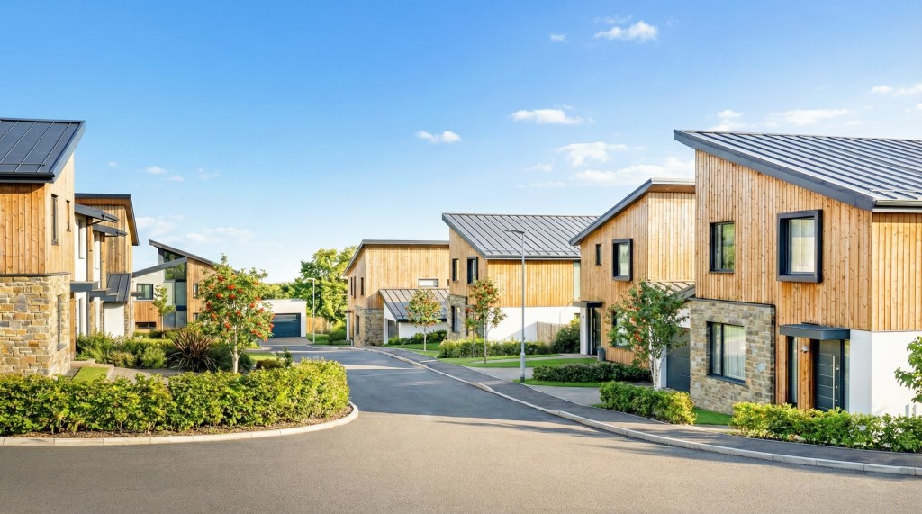 Lot: 90 - LAND WITH PLANNING FOR TWELVE DWELLINGS - CGI of proposed site